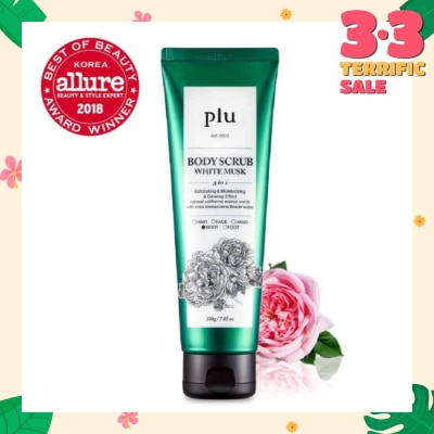 PLU 3 in 1 Body Scrub White Musk (Exfoliating & Moisturising) 200g