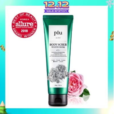 PLU 3 in 1 Body Scrub White Musk (Exfoliating & Moisturising) 200g