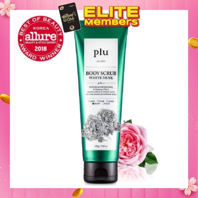 PLU 3 in 1 Body Scrub White Musk (Exfoliating & Moisturising) 200g