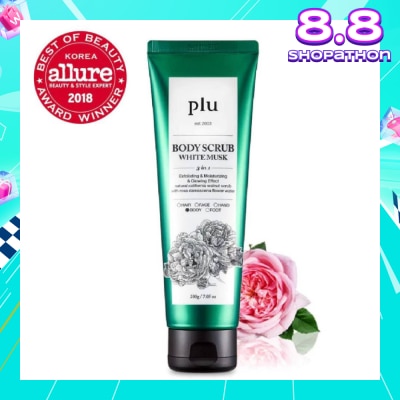 PLU 3 in 1 Body Scrub White Musk (Exfoliating & Moisturising) 200g