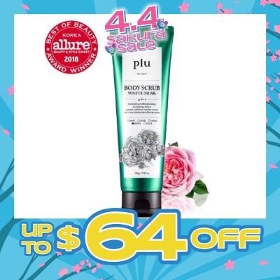PLU - 3 in 1 Body Scrub White Musk (Exfoliating & Moisturising) 200g