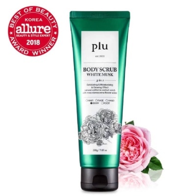 PLU 3 in 1 Body Scrub White Musk (Exfoliating & Moisturising) 200g