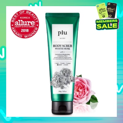 PLU 3 in 1 Body Scrub White Musk (Exfoliating & Moisturising) 200g