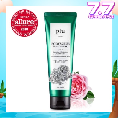 PLU 3 in 1 Body Scrub White Musk (Exfoliating & Moisturising) 200g