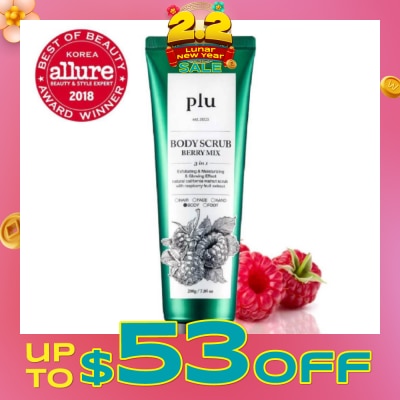 PLU 3 in 1 Body Scrub Berry Mix (Exfoliating & Moisturising) 200g (Expiry: Jul`2026)