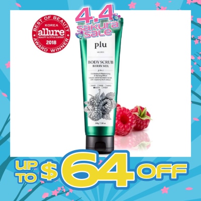 PLU - 3 in 1 Body Scrub Berry Mix (Exfoliating & Moisturising) 200g