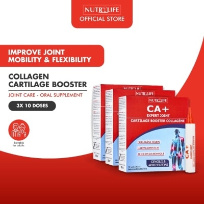 NUTRILIFE CA+ Expert Joint Collagen Cartilage Booster Capsule Supplement Packset (To Boost Collagen & Cartilage in Knees & Joints) 10s x 3