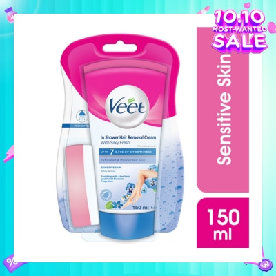 VEET In-shower Hair Removal Cream Sensitive Skin 150g (Expiry: Jun`2026)