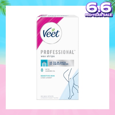 VEET Hair Removal Wax Strips Sensitive Skin 20s