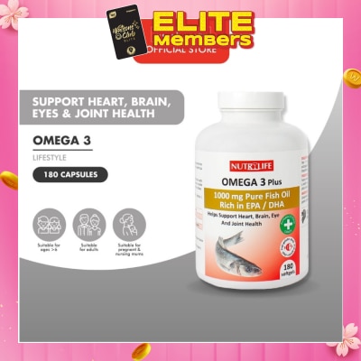 NUTRILIFE Omega 3 Plus Capsules (Helps Support Heart, Brain, Eye & Joint Health) 90s