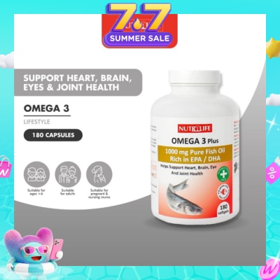 NUTRILIFE - Omega 3 Plus Capsules (Helps Support Heart, Brain, Eye & Joint Health) 90s