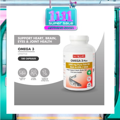 NUTRILIFE Omega 3 Plus Capsules (Helps Support Heart, Brain, Eye & Joint Health) 90s image