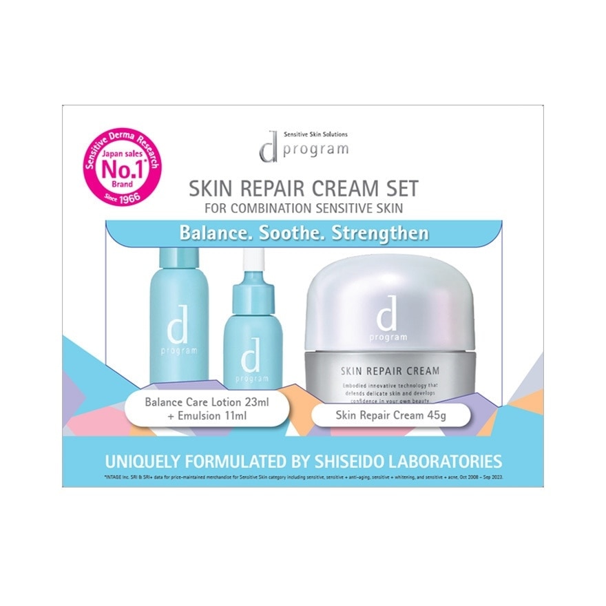 Skin Repair Cream Set For Combination Sensitive Skin (Balance Care Lotion + Emulsion + Skin Repair Cream) 1s