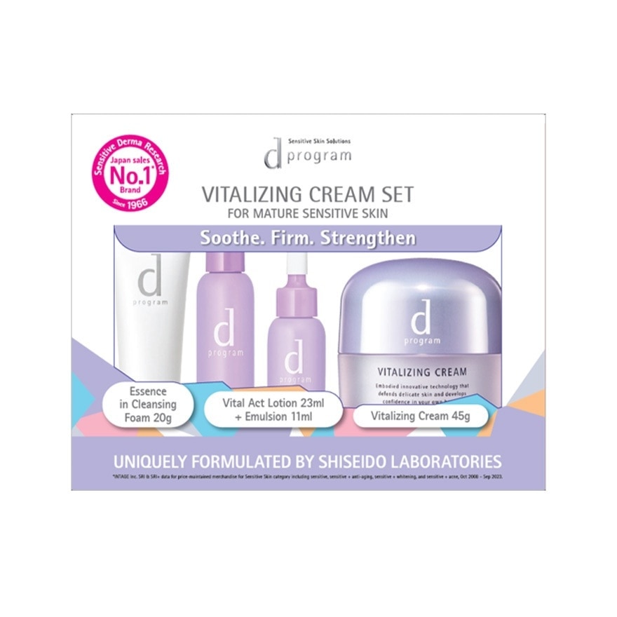 Vitalizing Cream Set For Mature Skin (Essence In Cleansing Foam + Vital Act Lotion + Emulsion + Vitalizing Cream) 1s