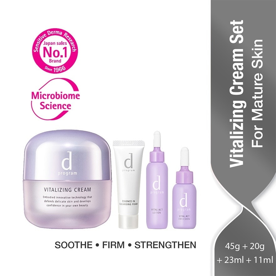 Vitalizing Cream Set For Mature Skin (Essence In Cleansing Foam + Vital Act Lotion + Emulsion + Vitalizing Cream) 1s