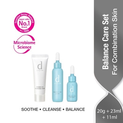 D PROGRAM Balance Care Set For Combination Skin (Essence In Cleansing Foam + Balance Care Lotion + Emulsion) 1s