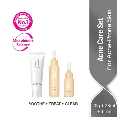 D PROGRAM Acne Care Set For Acne-Prone Skin (Essence In Cleansing Foam + Acne Care Lotion + Emulsion) 1s