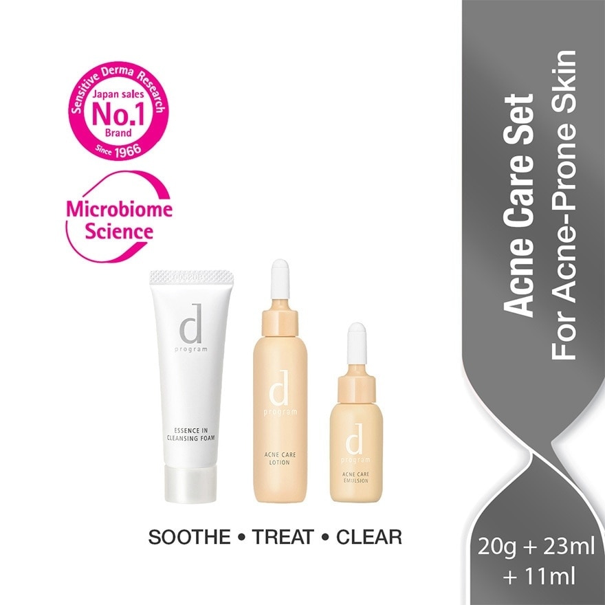 Acne Care Set For Acne-Prone Skin (Essence In Cleansing Foam + Acne Care Lotion + Emulsion) 1s