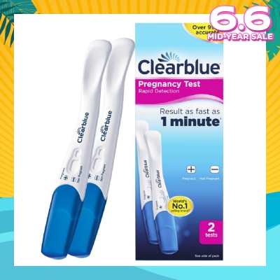 CLEARBLUE Rapid Detection Pregnancy Test (Over 99% Accurate + Clear Results) 2s