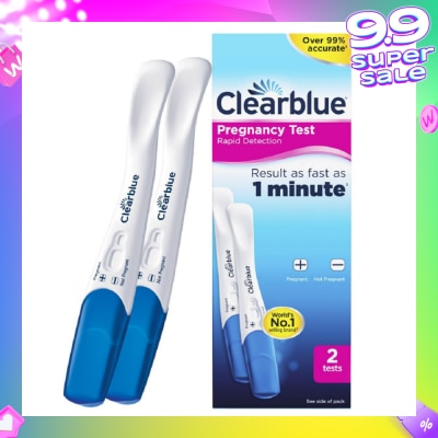 CLEARBLUE Rapid Detection Pregnancy Test (Over 99% Accurate + Clear Results) 2s