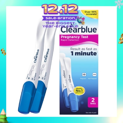 CLEARBLUE Rapid Detection Pregnancy Test (Over 99% Accurate + Clear Results) 2s