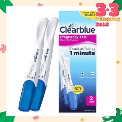 CLEARBLUE Rapid Detection Pregnancy Test (Over 99% Accurate + Clear Results) 2s