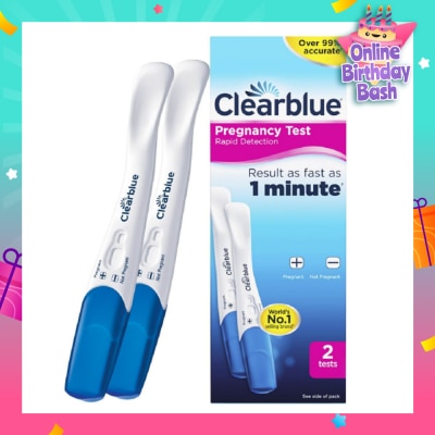 CLEARBLUE Rapid Detection Pregnancy Test (Over 99% Accurate + Clear Results) 2s