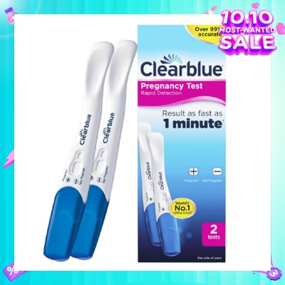 CLEARBLUE Rapid Detection Pregnancy Test (Over 99% Accurate + Clear Results) 2s