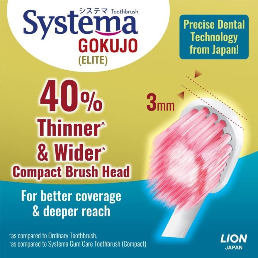 Gokujo Elite Ultra-Soft Toothbrush 3s Packset (Buy 2 Get 1 Free)