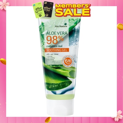 ALO NATURA Aloe Vera 98% Moisture Real Soothing Gel (Calming, Moisturising & Norishing) 150ml