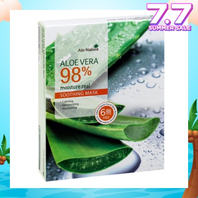 ALO NATURA Aloe Vera 98% Moisture Real Soothing Mask (Calming, Moisturising & Norishing) 10s
