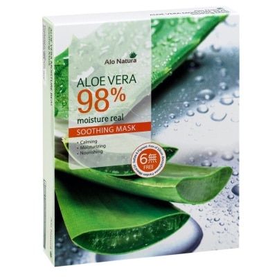 ALO NATURA Aloe Vera 98% Moisture Real Soothing Mask (Calming, Moisturising & Norishing) 10s