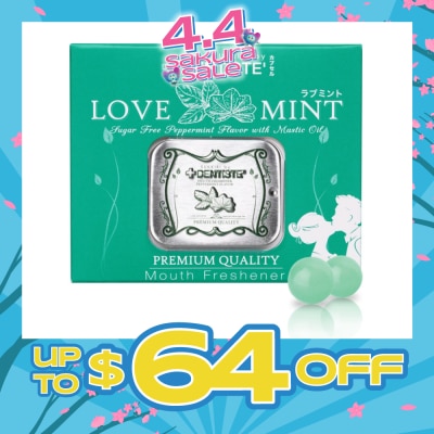 DENTISTE - Love Mint Sugar Free Peppermint Flavour with Mastic Oil Mouth Freshener 20s