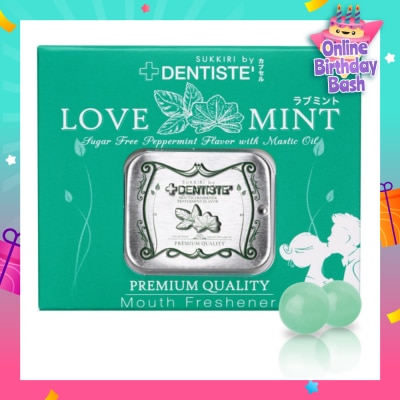 DENTISTE Love Mint Sugar Free Peppermint Flavour with Mastic Oil Mouth Freshener 20s