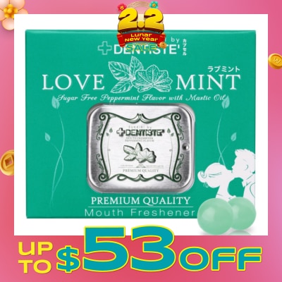 DENTISTE Love Mint Sugar Free Peppermint Flavour with Mastic Oil Mouth Freshener 20s