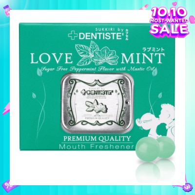 DENTISTE Love Mint Sugar Free Peppermint Flavour with Mastic Oil Mouth Freshener 20s