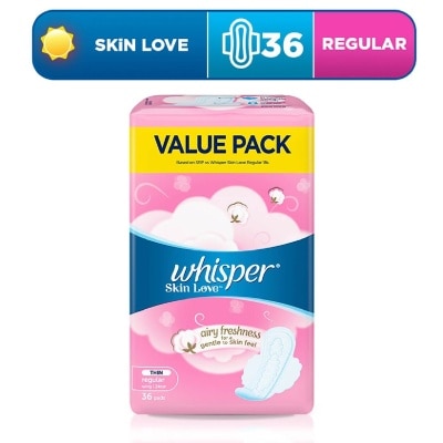 WHISPER Skin Love Ultra Slim Normal Flow 24cm Value Packset 17s x 2 packs