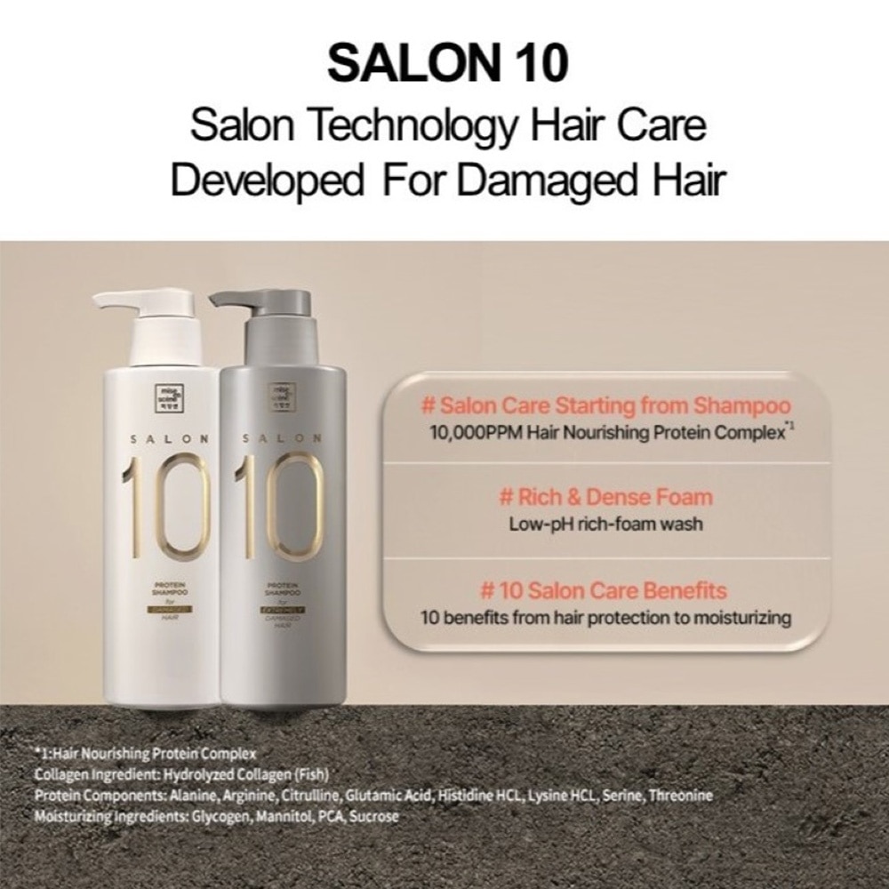 Salon 10 Protein Shampoo For Extremely Damaged Hair 500ml