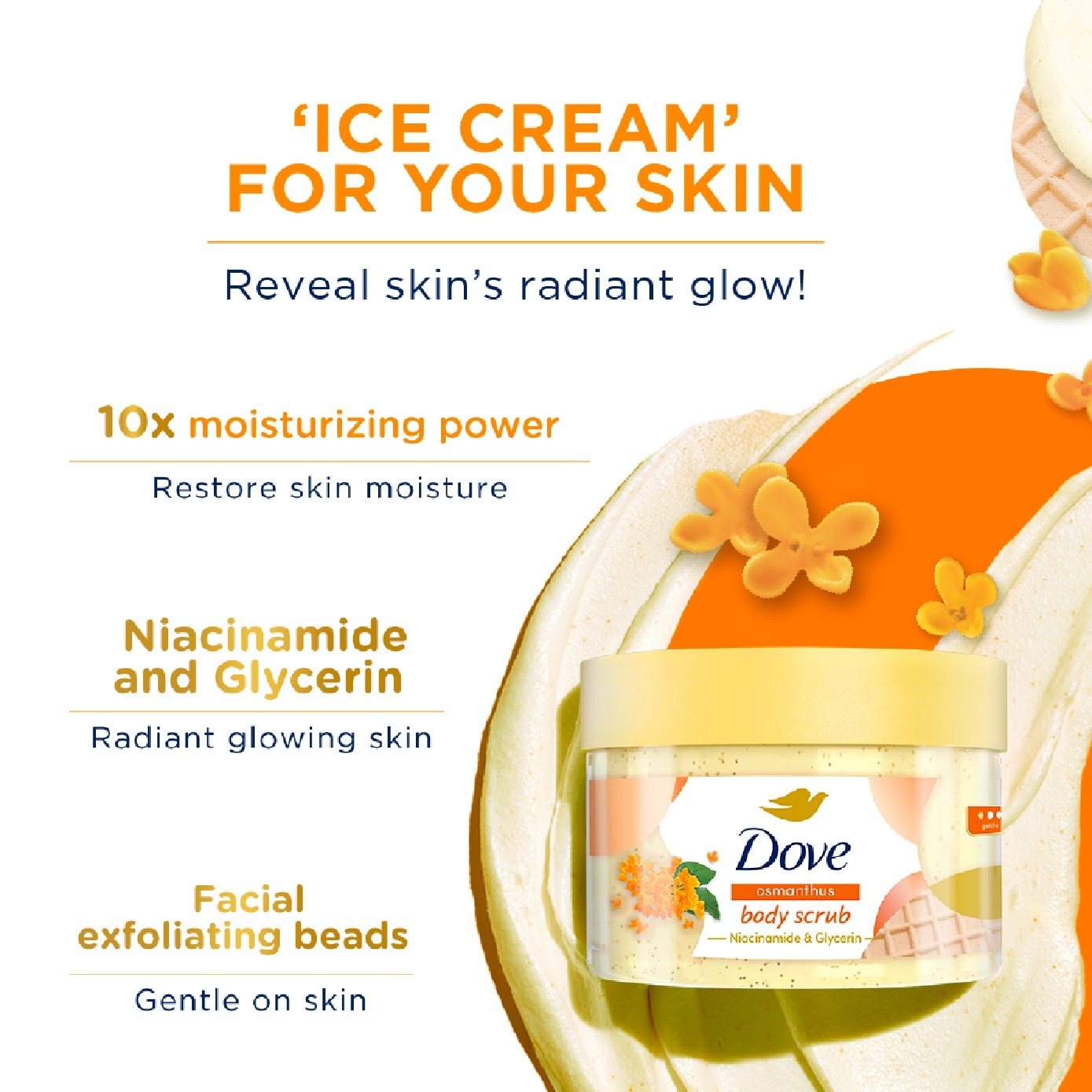 Golden Osmanthus Ice Cream Body Scrub 280g