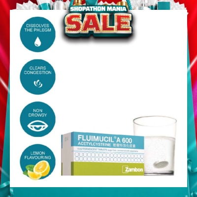 FLUIMUCIL - A600mg Effervescent 10's