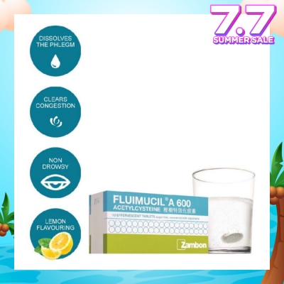 FLUIMUCIL A600mg Effervescent 10's