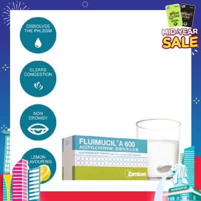 FLUIMUCIL A600mg Effervescent 10's