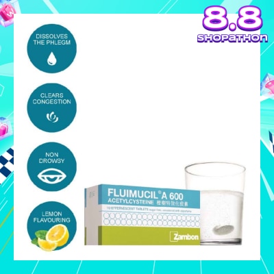 FLUIMUCIL A600mg Effervescent 10's