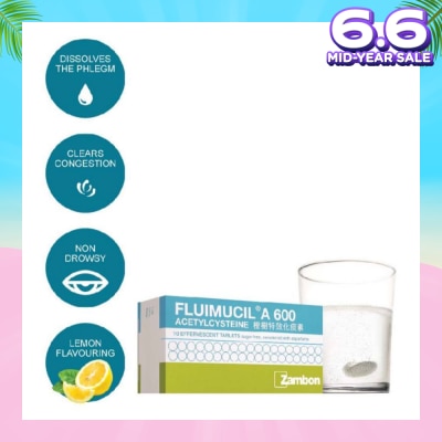 FLUIMUCIL A600mg Effervescent 10's