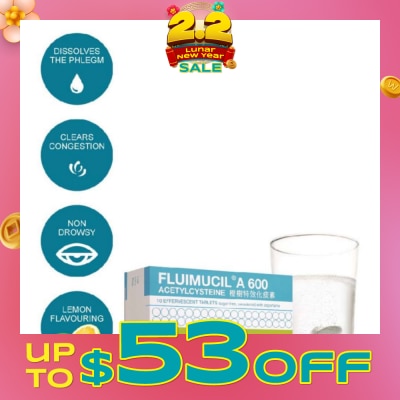 FLUIMUCIL A600mg Effervescent 10's