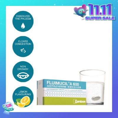 FLUIMUCIL A600mg Effervescent 10's