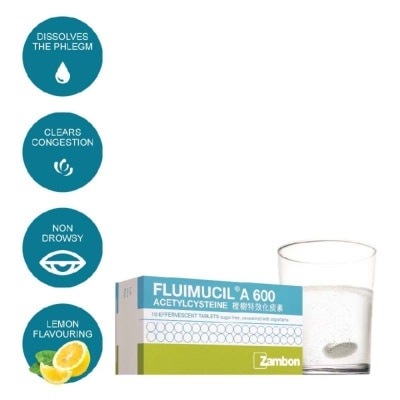 FLUIMUCIL A600mg Effervescent 10's