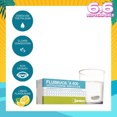 FLUIMUCIL A600mg Effervescent 10's