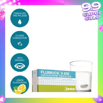 FLUIMUCIL A600mg Effervescent 10's