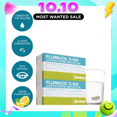 FLUIMUCIL A600mg Twin Pack 2x10's image